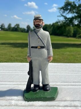 1970s Vintage Cast Iron Confederate Soldier Figurine (Handmade)